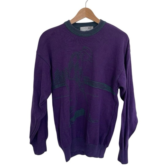 Vintage Purple Golfer Sweater by Cladwell Size Small - Picture 1 of 8